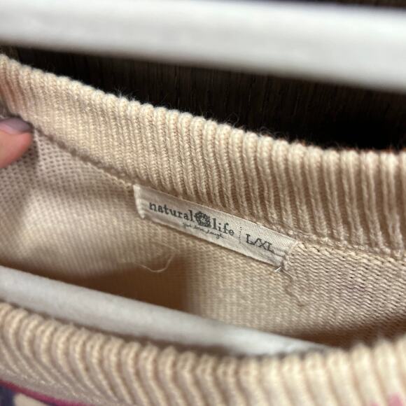 Natural Life Taylor Sweater Womens L/XL Over sized Floral Tie Dye Boho Hippie - Picture 4 of 6